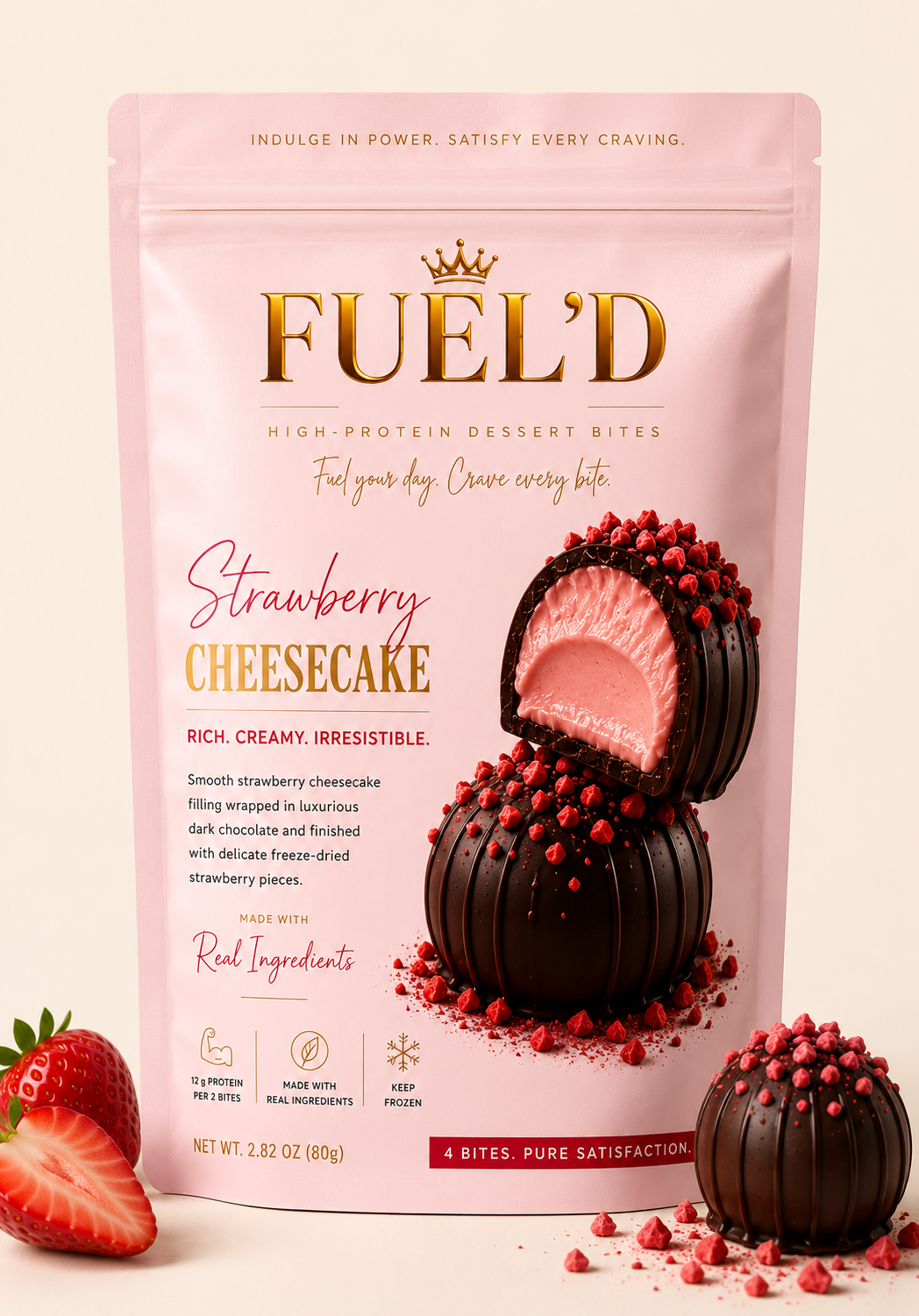 Strawberry Cheesecake Protein Bites